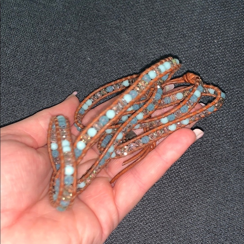 Leather wrap around bracelet